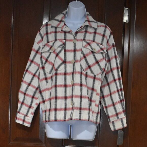 Zara Plaid Oversized Boxy Shirt Jacket Women’s Small Italian Fabric Shacket - Picture 6 of 14